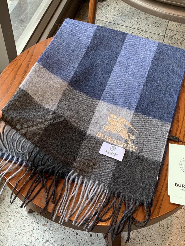 Burberry最新男士雙色純羊絨圍巾 巴寶莉2021新款男士羊絨圍巾  mmj1562